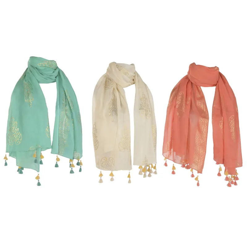 Handkerchief Home ESPRIT Green Beige Golden Coral (3 Units)